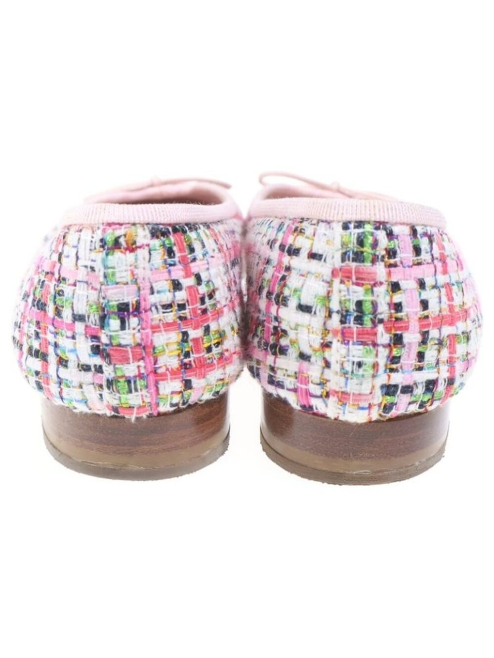 Chanel Ballerina CC Logo Tweed Flat Shoes Pink - Picture 3 of 6